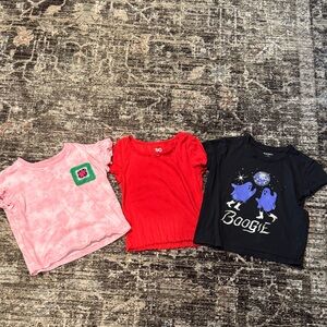 Kids Graphic and Solid Color T-Shirts Set